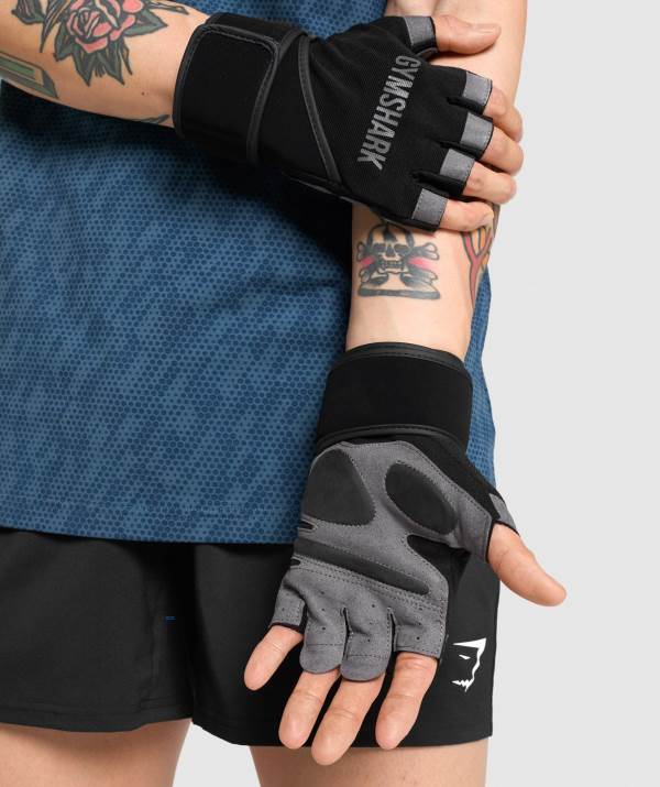 Gymshark Wrap Lifting Handschuhe Herren Schwarz | 9465HOVDT